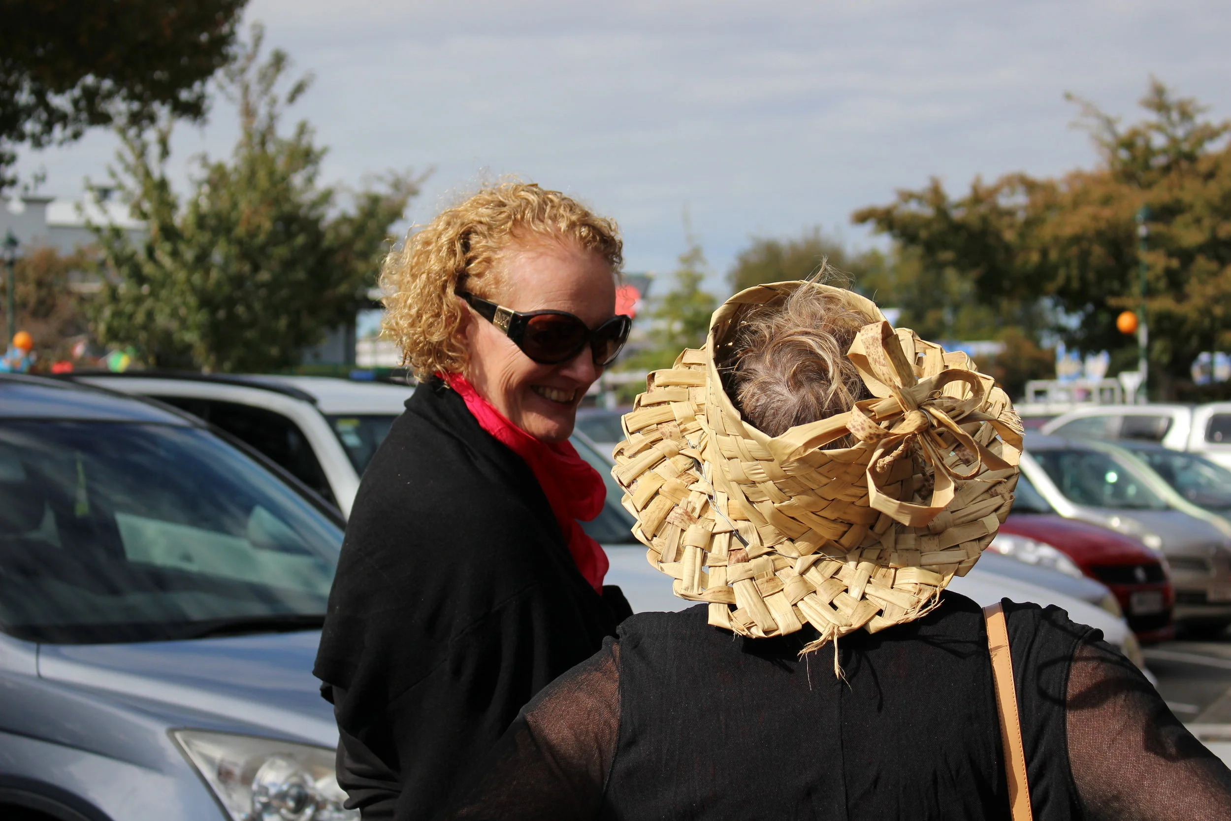 Cambridge's street style game was surprisingly strong. This hat particularly delighted me, as did a woman in a fully coordinated green outfit.