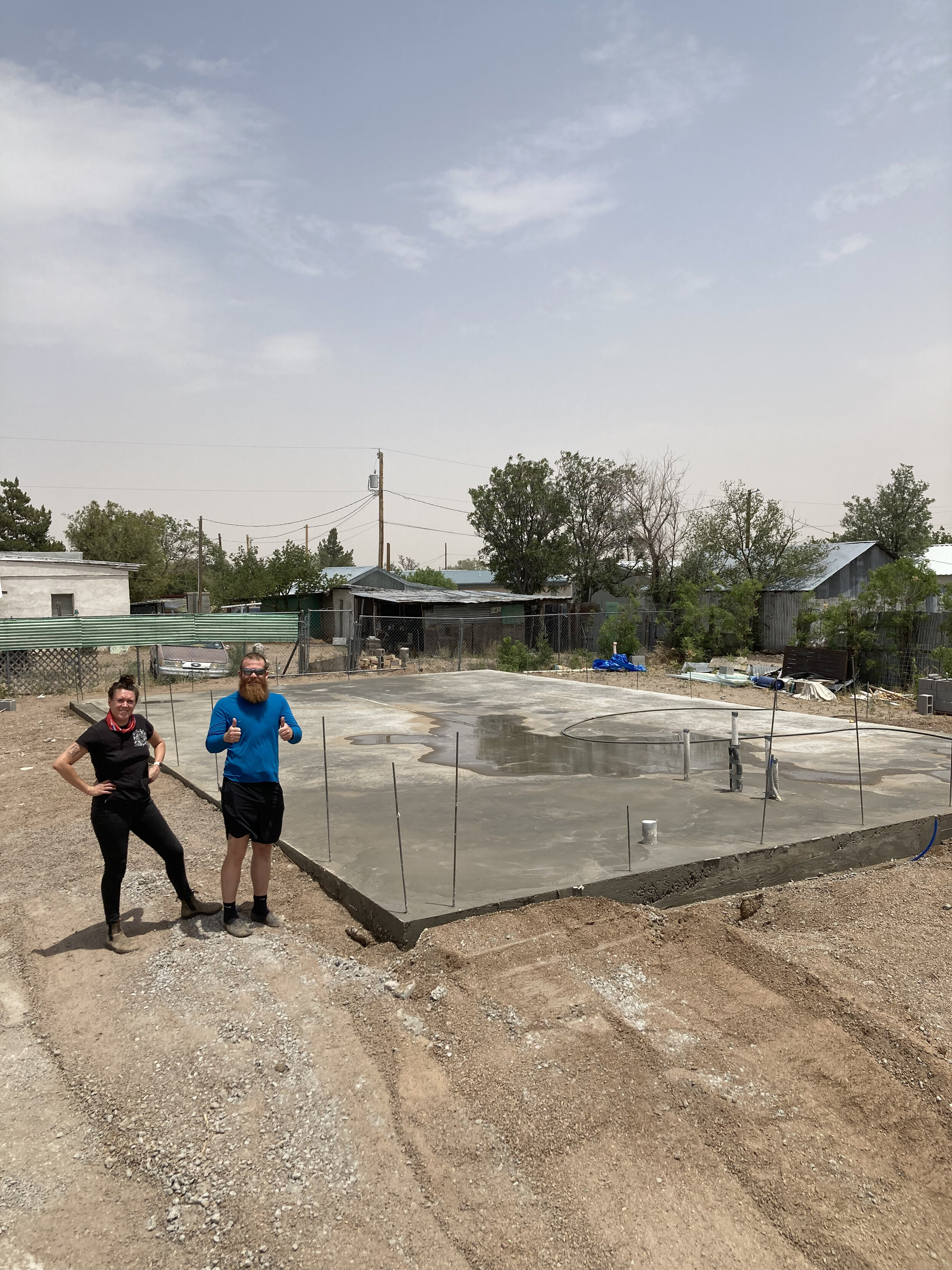 The foundation of the new winery.