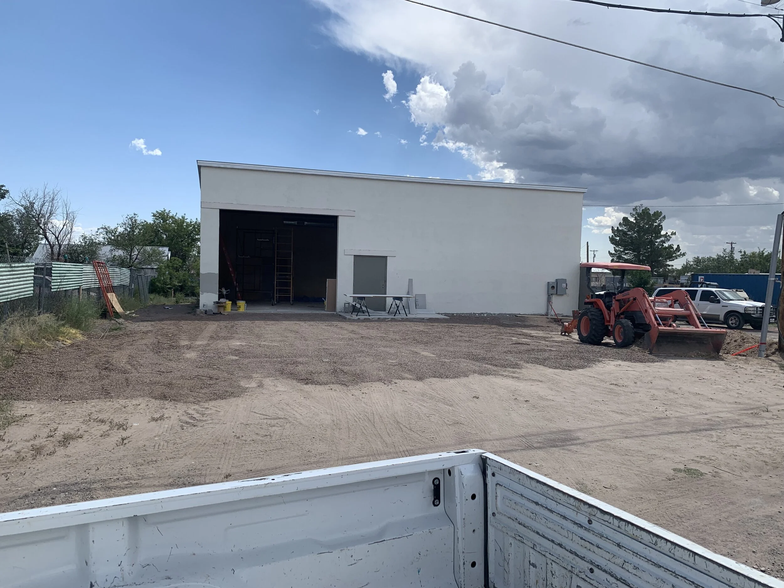 The walls, roof, the smaller doors and the air conditioning and insulation are all in!
