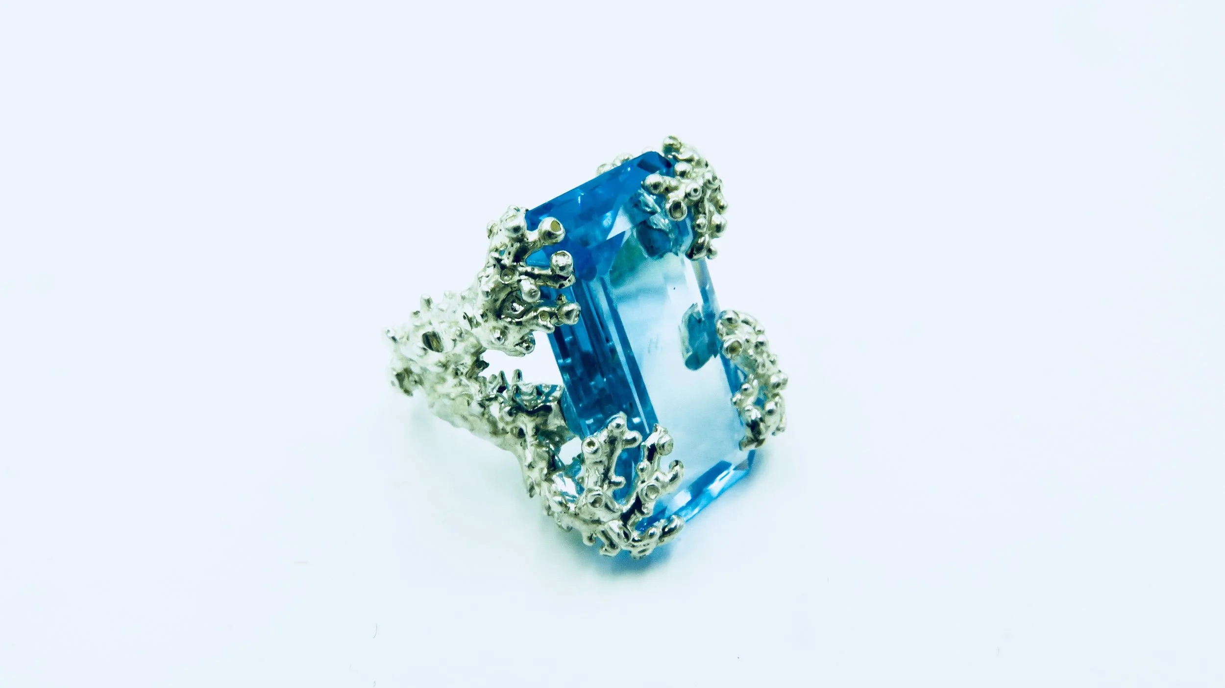 Swiss Topaz Elkhorn Ring