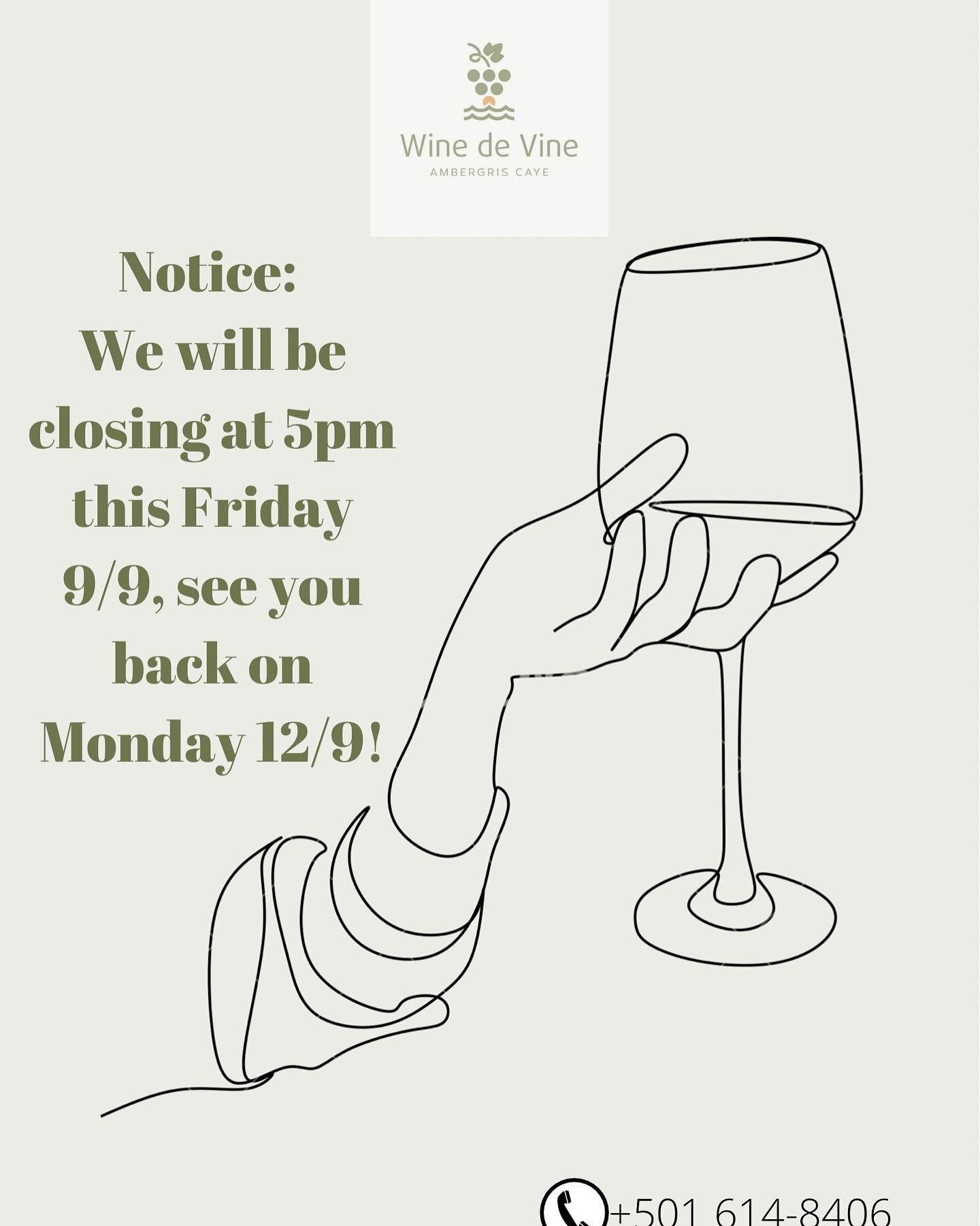 🇧🇿🇧🇿Septemba deh yah🇧🇿🇧🇿

Reminder: Friday September 9th we will
be closed from 5pm. Orders for wine and platters are still open. We reopen on Monday from 10am-8pm.

In September we are extra proud to be Belizean, comment your favorite song t