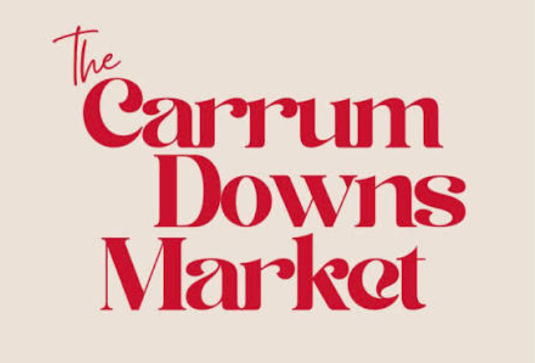 Red typography reading “The Carrum Downs Market” on a beige background.