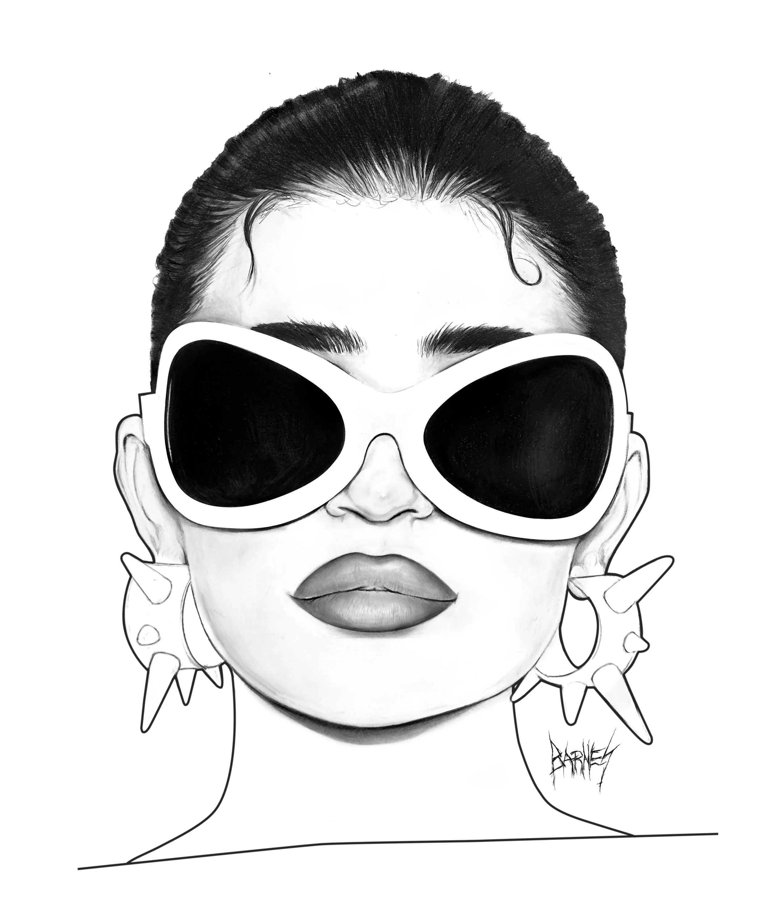 bryan-barnes-art-director-designer-fine-artist-kylie-jenner-acne-studios-sunglasses-paris-fashion-week-kylie-vision-hand-drawn-fine-art-pencil-drawing