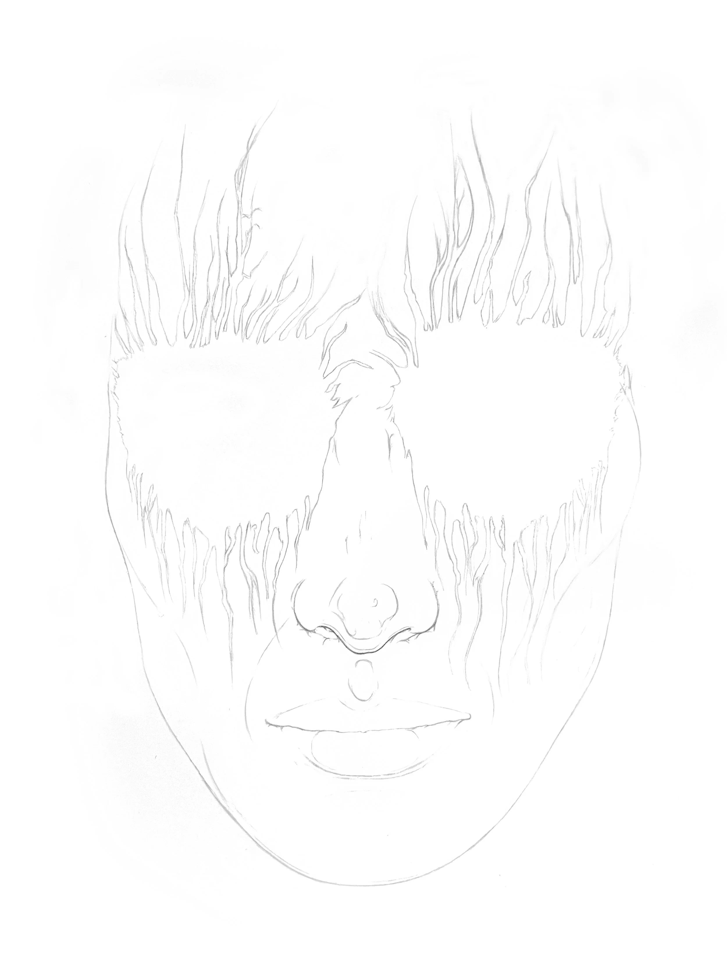 bryan-barnes-art-director-designer-fine-artist-bella-hadid-norwegian-black-metal-corpse-paint-makeup-fine-art-pencil-drawing-portrait-work-in-progress-lines
