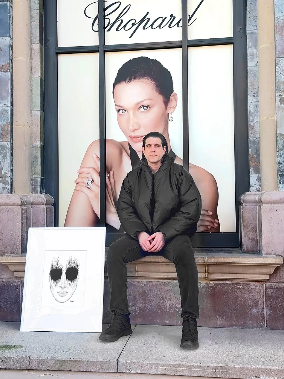 bryan-barnes-art-director-designer-fine-artist-bella-hadid-chopard-display-norwegian-black-metal-corpse-paint-makeup-fine-art-pencil-drawing-portrait-official-headshot