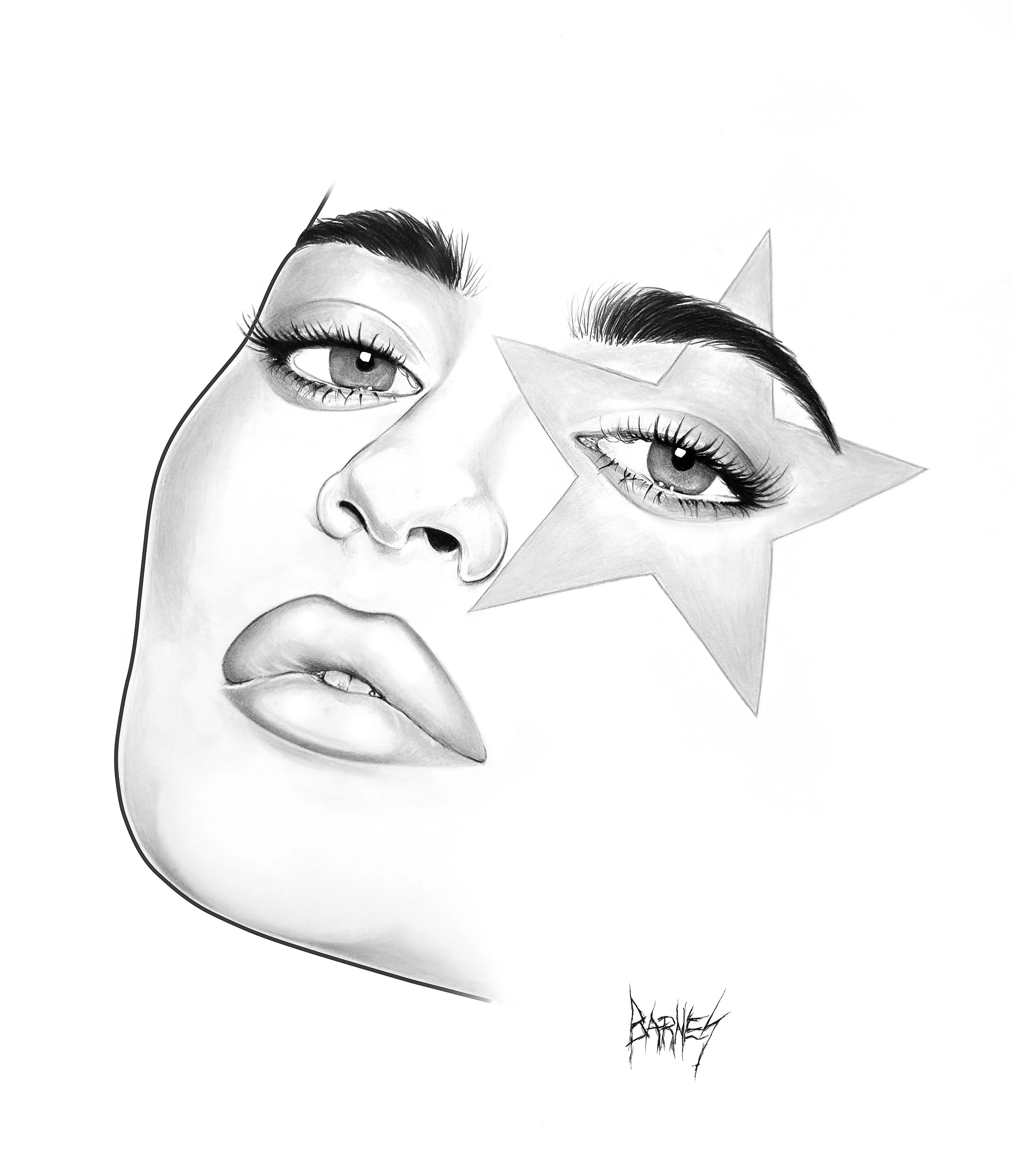 bryan-barnes-art-director-designer-fine-artist-kylie-jenner-pop-star-big-fat-juicy-lips-luxury-world-leading-hand-drawn-fine-art-pencil-drawing-portrait