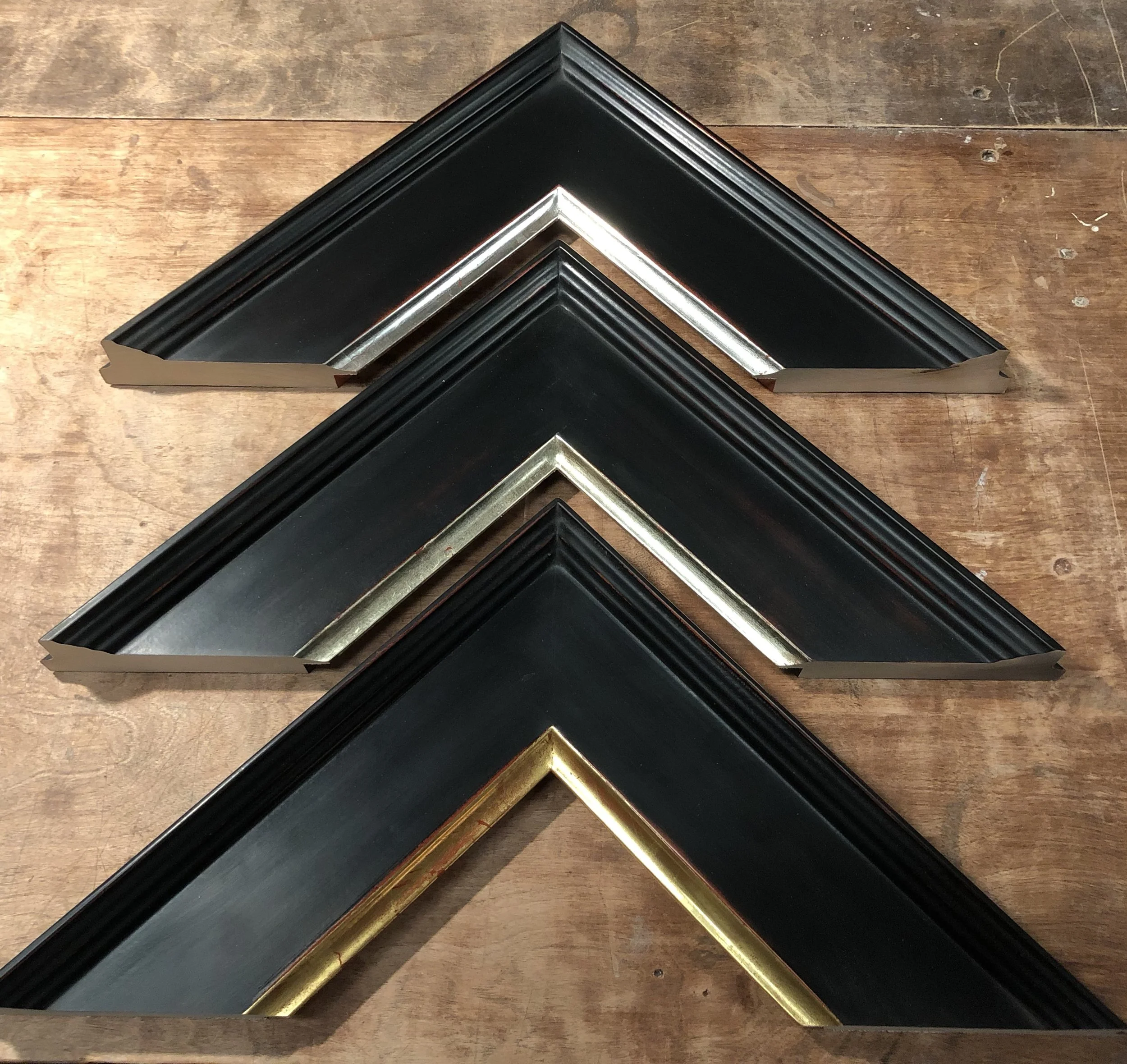 Our "Casine" Profile. 4" Wide, and available in 12k White Gold, 16k Pale Gold, and 23k Yellow Gold.