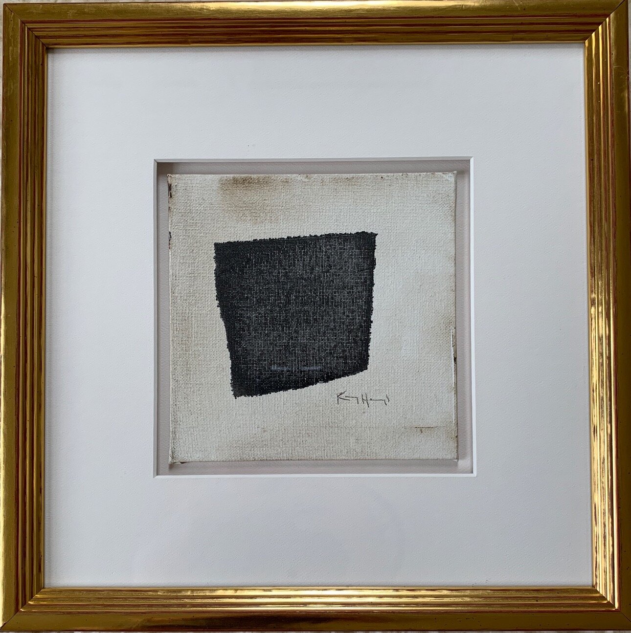 ODD SHAPE III | acrylic, on canvas, double matted, custom framed | 12.75” x 12.75”