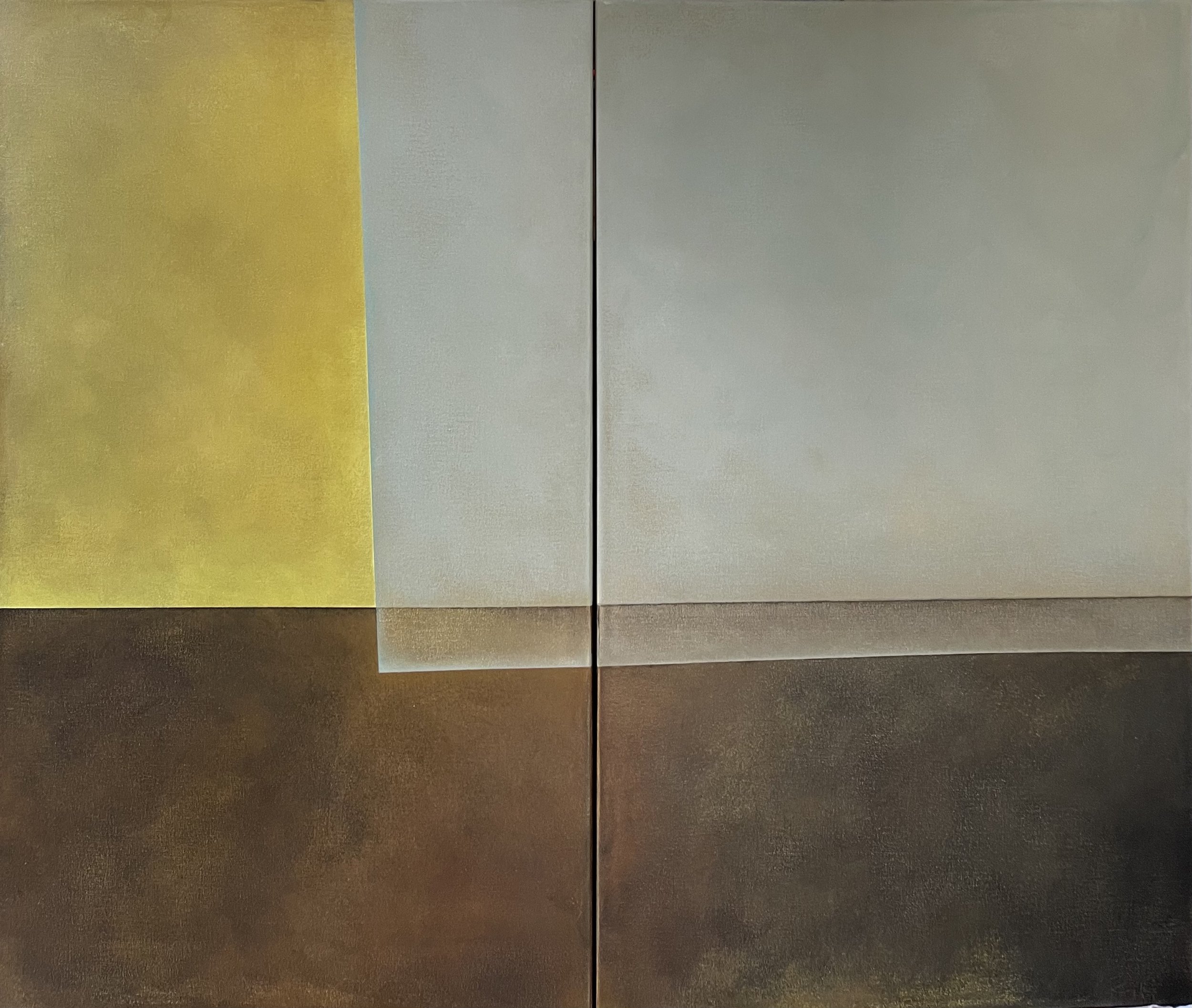 Yellow and Green Lightness (diptych) | 2022 | 48 x 57 inches | acrylic on canvas