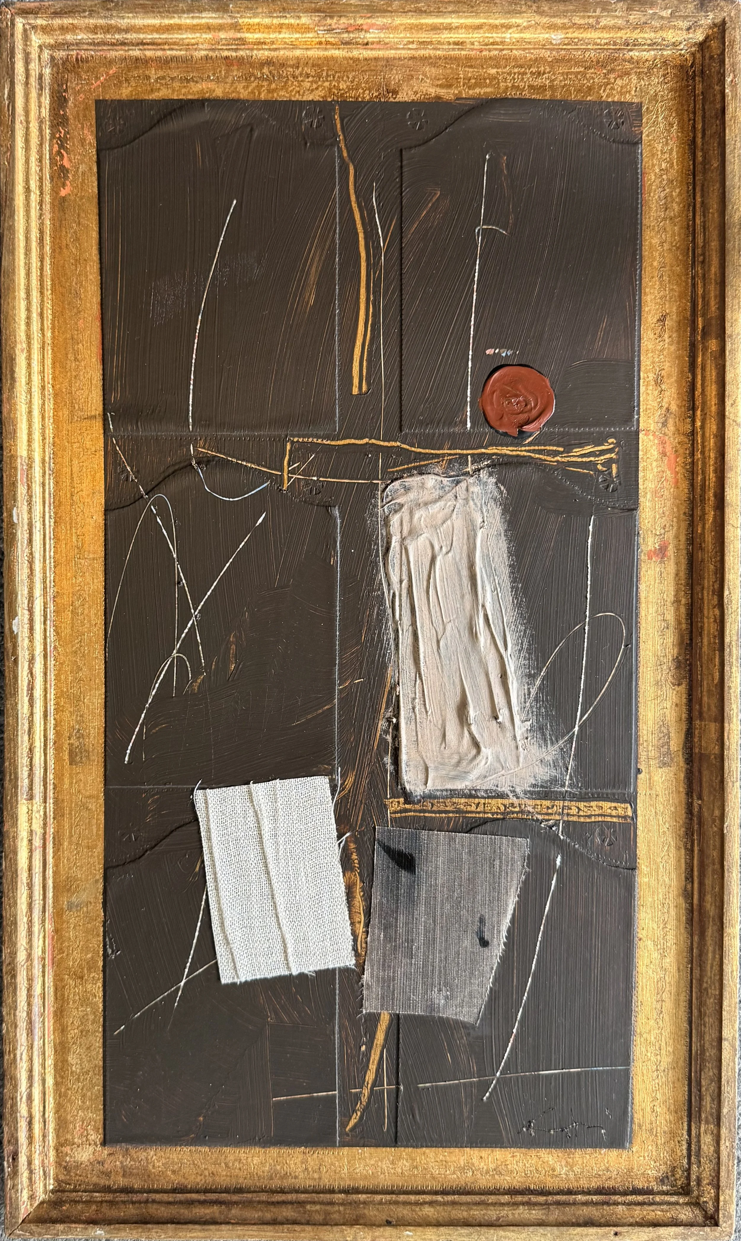 Venice II | mixed media on antique Italian Florentine frame | 18 x 10.5 inches | 2026