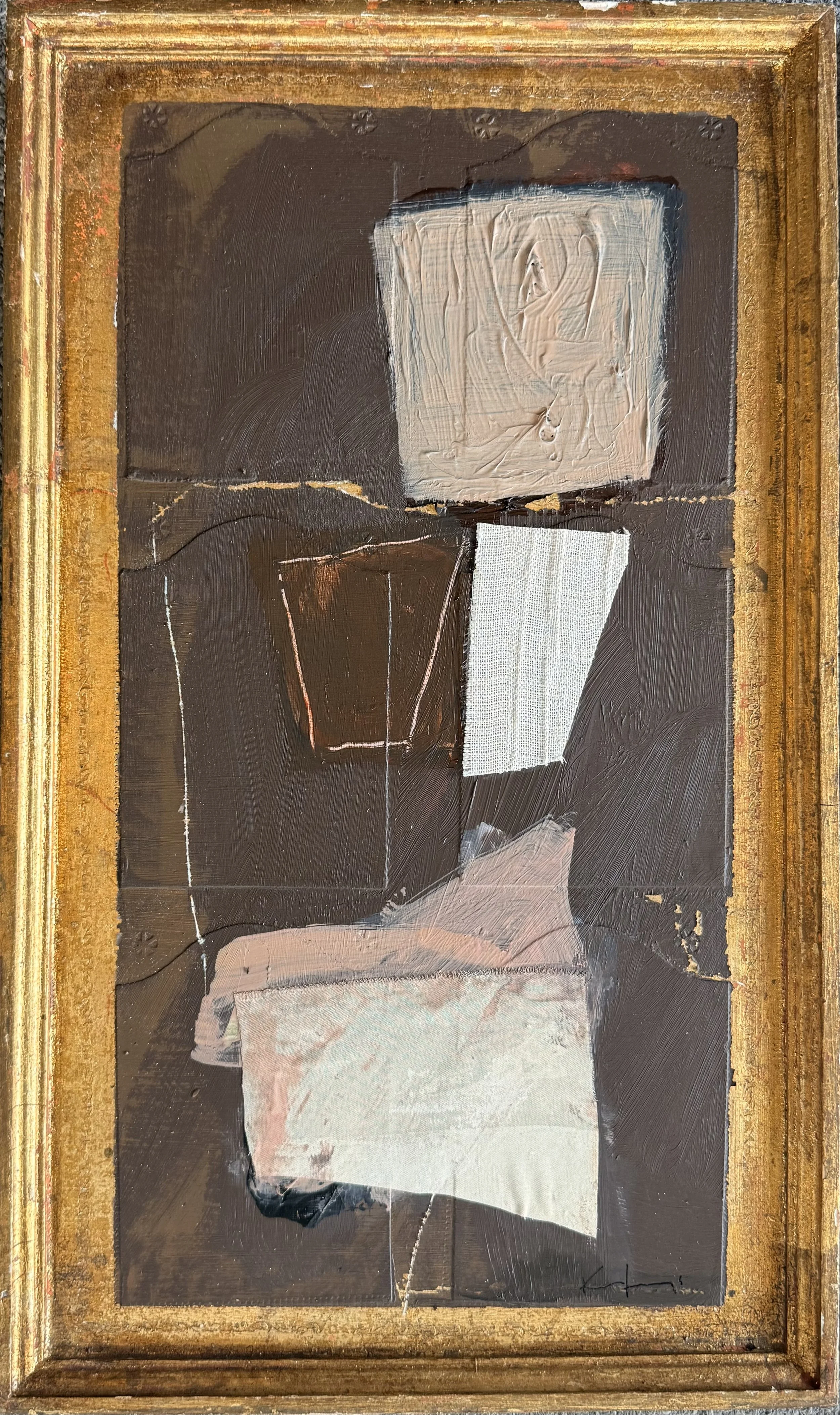 Venice I | mixed media on antique Italian Florentine frame | 18 x 10.5 inches | 2026