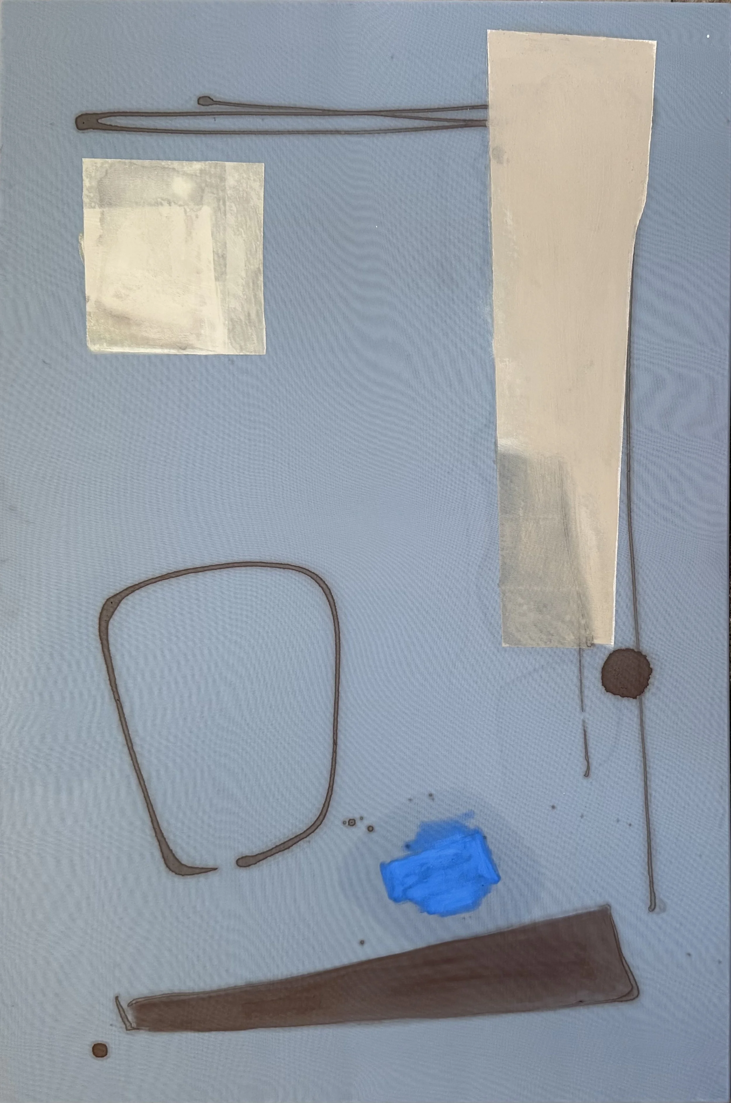 The Path to the Pond | 36 x 24 inches, can be oriented vertically or horizontally | oil pigment, wax and acrylic on layered chiffon | 2026