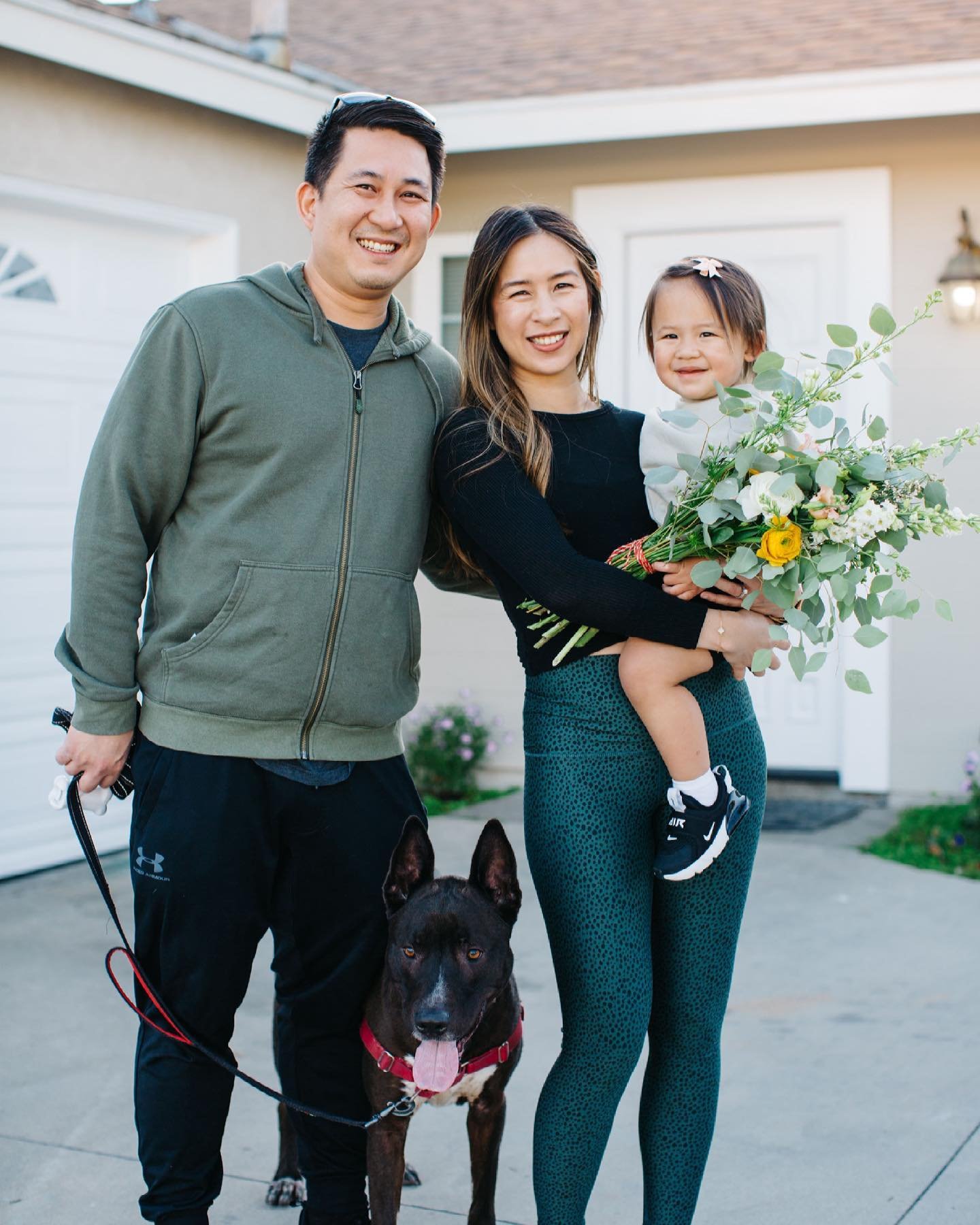 Back to Surf City for these two! Congrats to Christine, Allan, &amp; Reese, with their gorgeous home in Huntington Beach. Looking for random lettuce growing in the back? Check! Their daughter, Reese, and dog, Ramen, were ecstatic running around and e