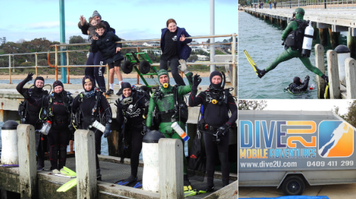 The incredible divers in action.