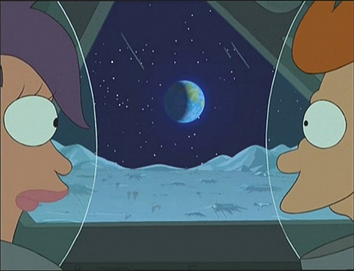 ‘The Series has Landed’, Futurama , series 1, episode 2, original air date 4th April 1999.