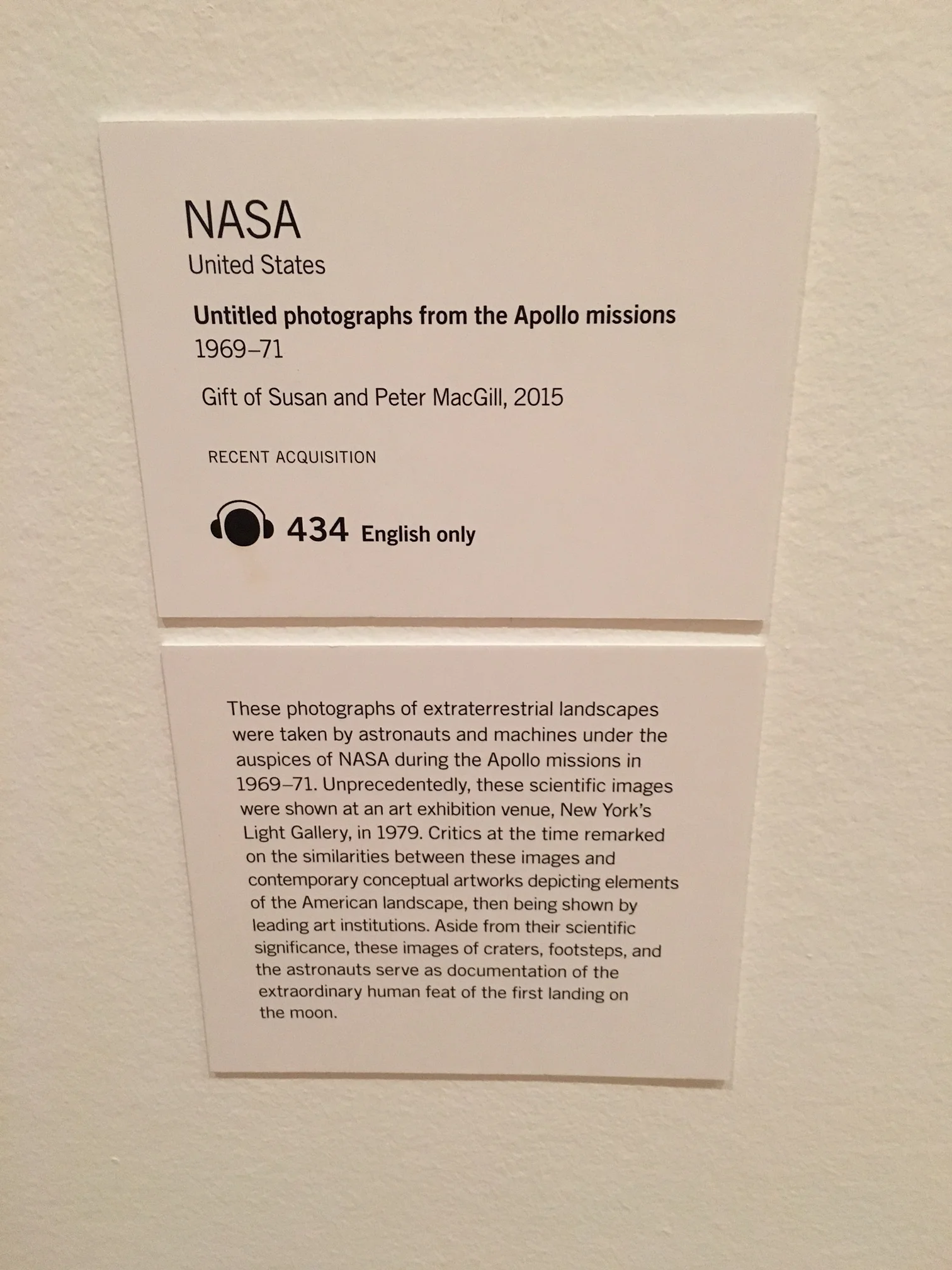 Display Caption, MoMA, New York (2016)