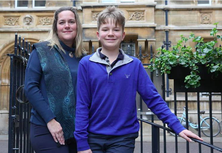 Award winning child author, Jona David, 13, picture with his mum, Prof. Marie-Claire Cordonier Segger..Pic - Richard Marsham.