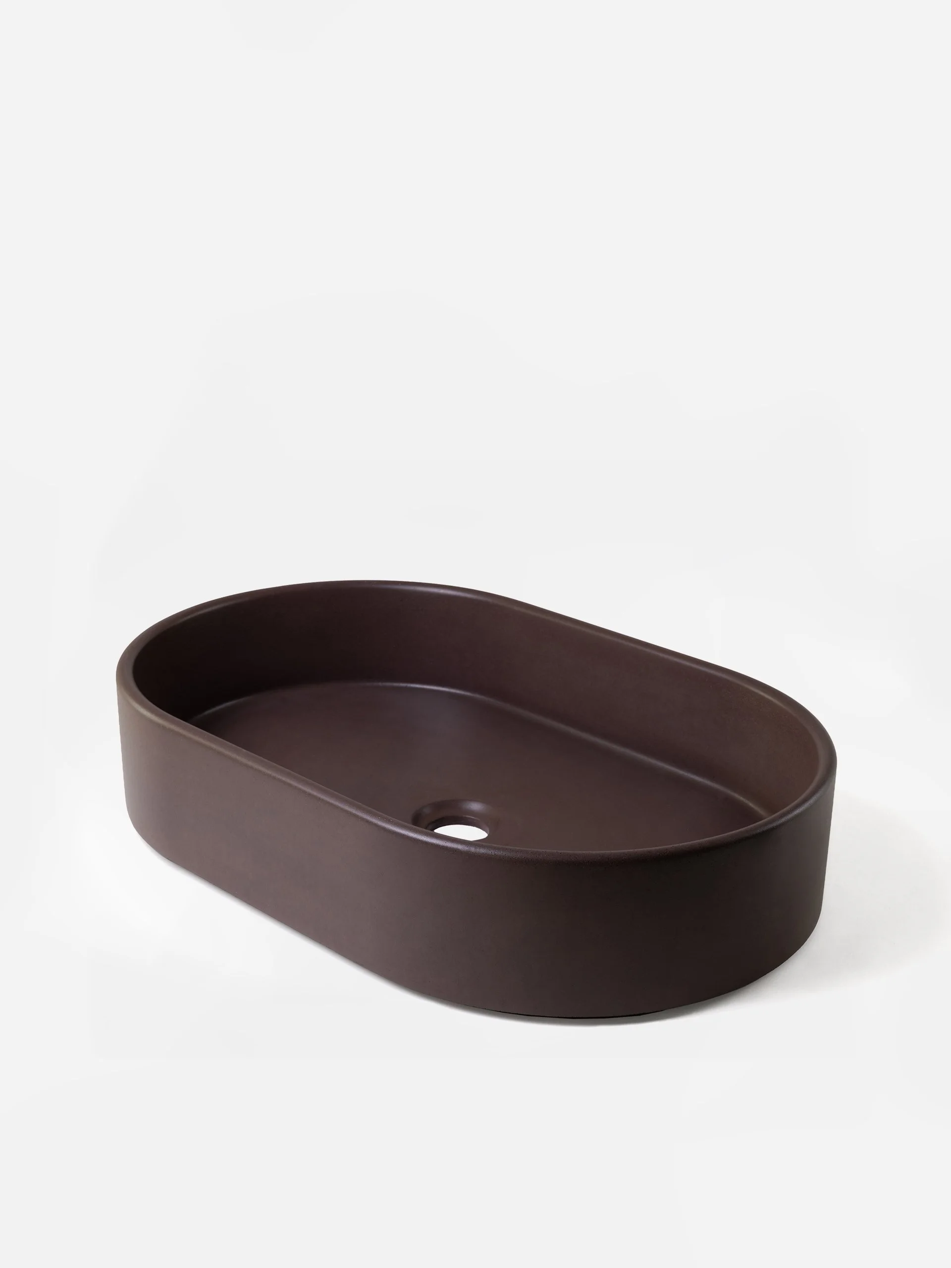 Angled view of Cimarron concrete vessel sink