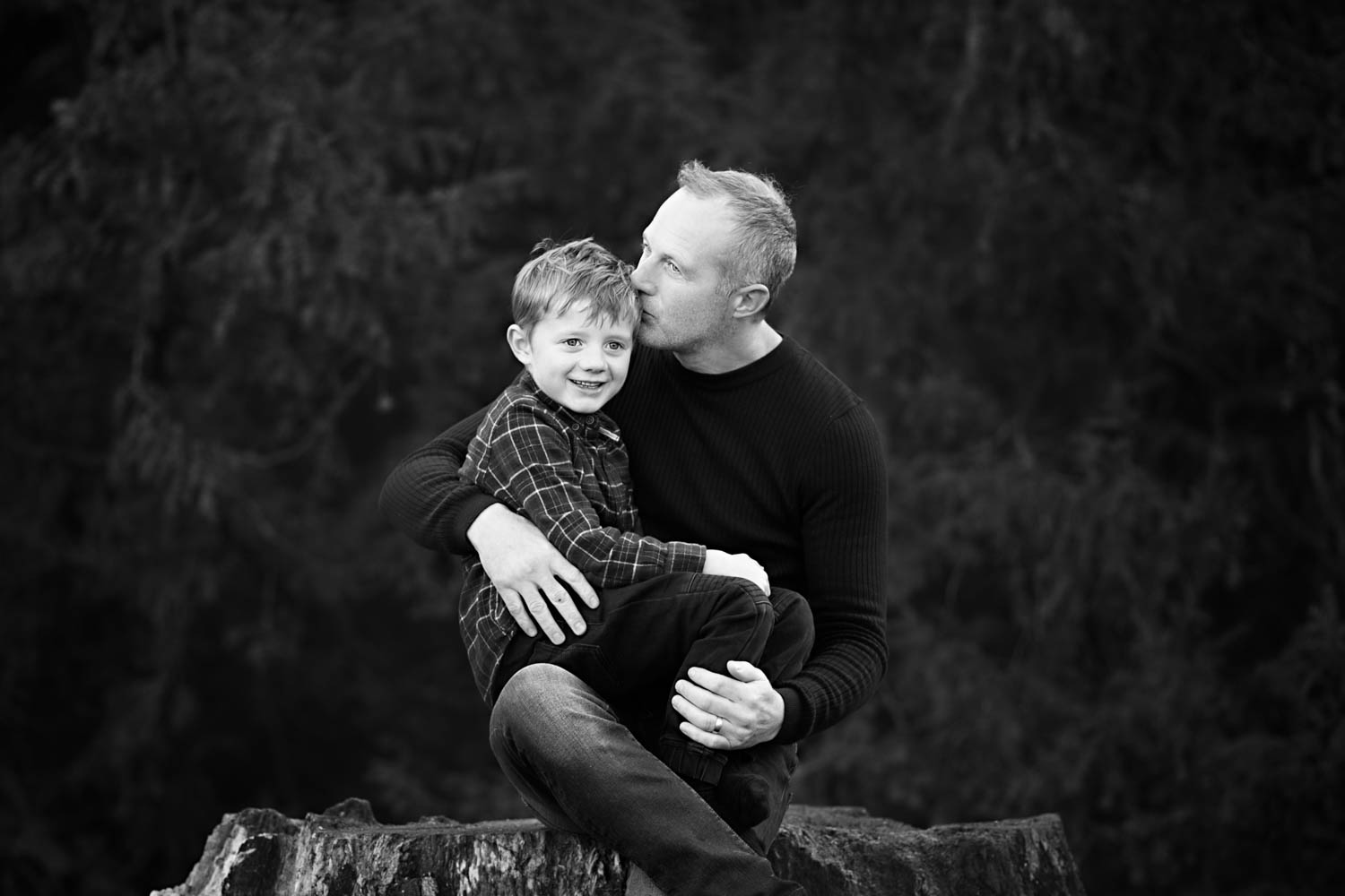 Father and Son during Family photoshoot at Castle Ashby, Northampton.