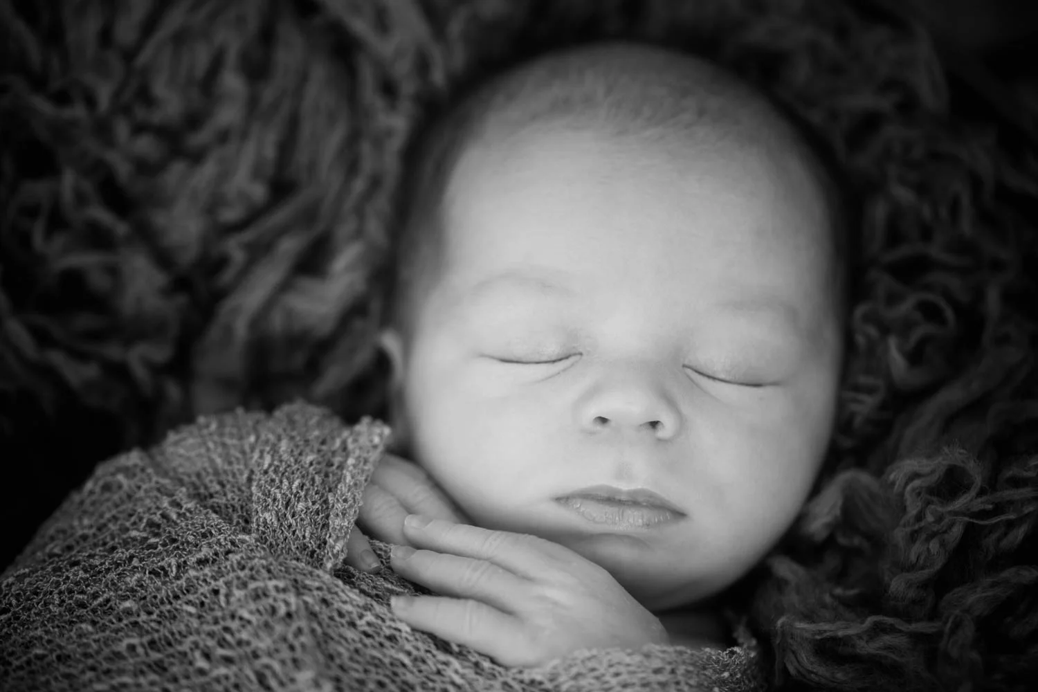  Close up of Newborn baby sleeping. 