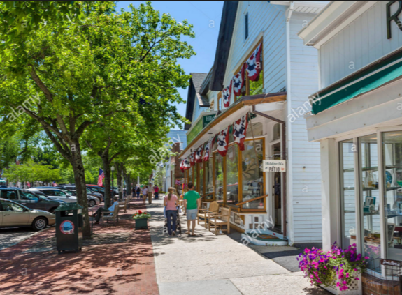Main street is perfect for walks with stroller.
