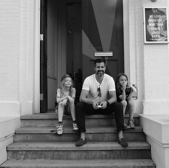 Hanging out at Daddy's place of business #mediamonks. Here are two of Karina's besties. Like Karina, they are much cooler than me. #heyjetsetbaby #hipsterbaby