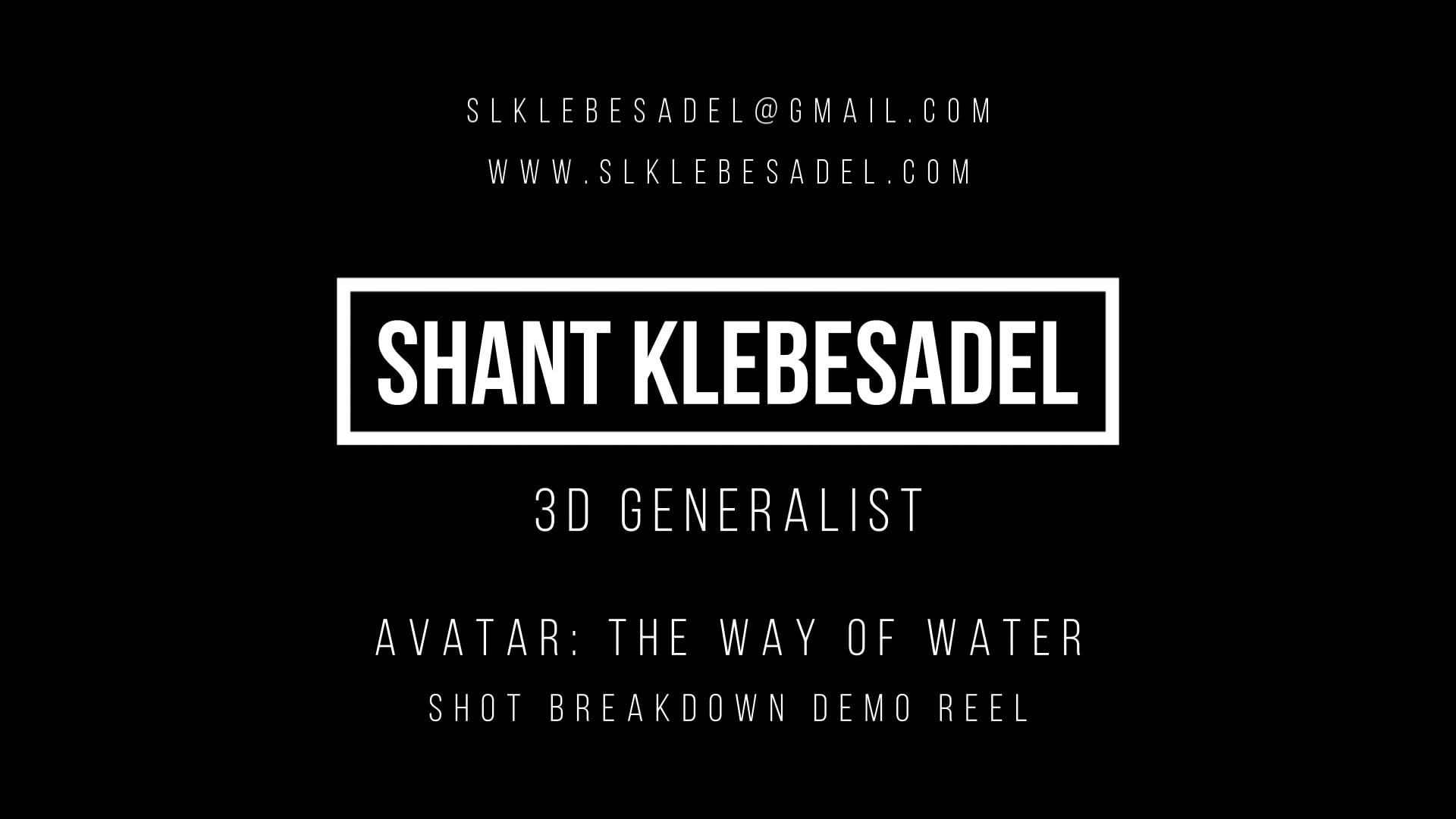 Shant Klebesadel Shot Sample Demo Reel 2025