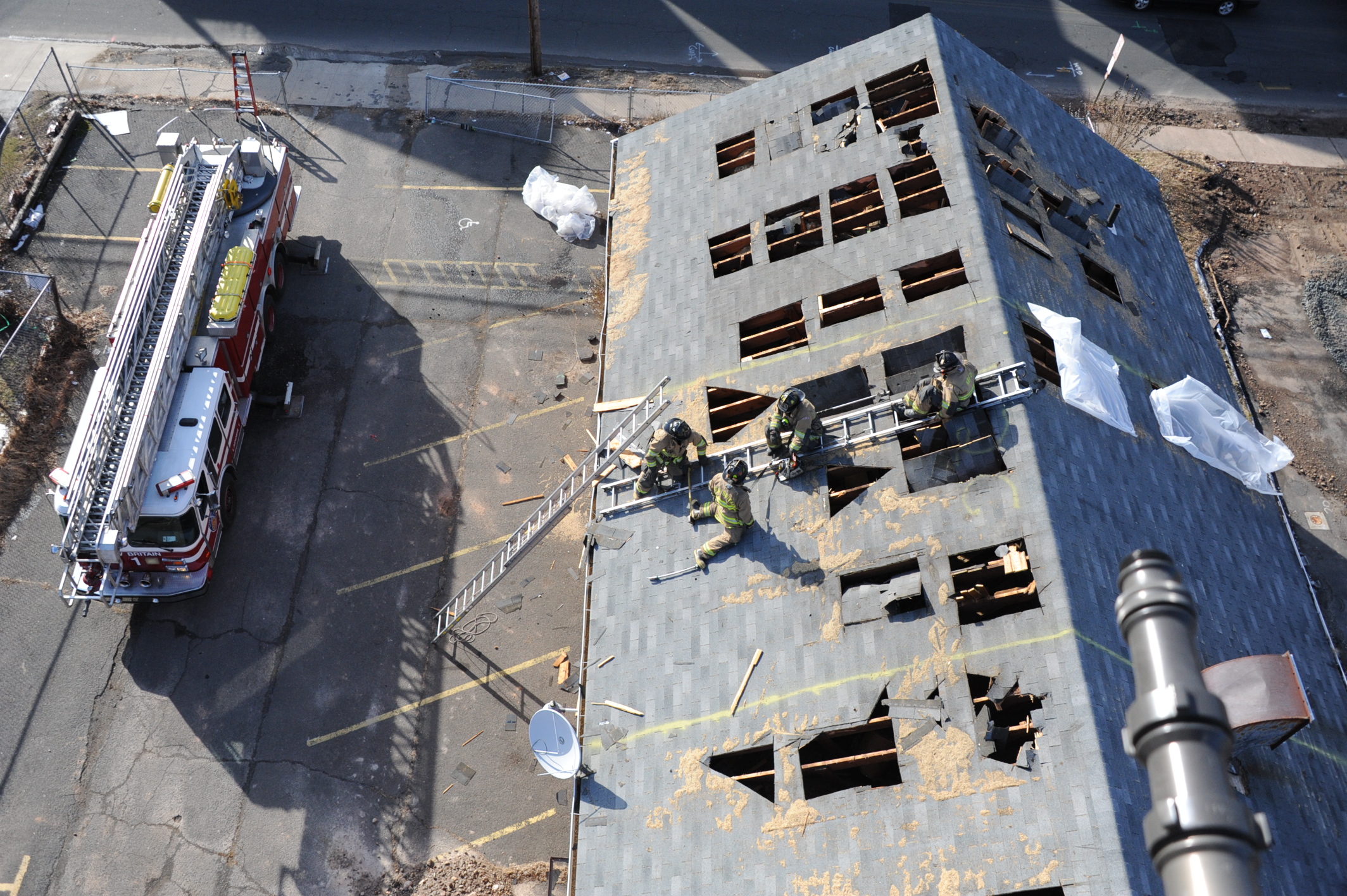 Fireman's View from a 100ft Ladder Truck