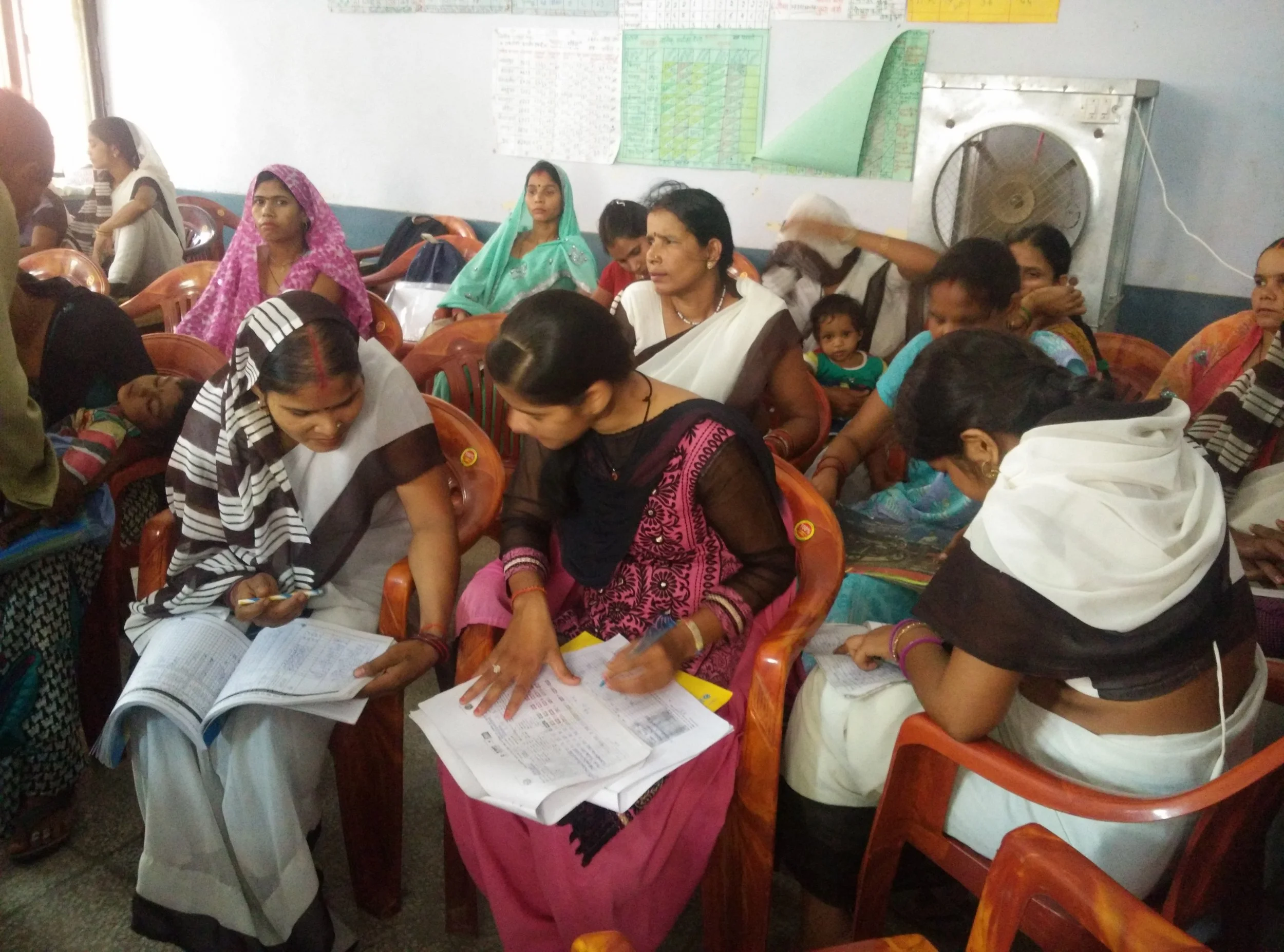 Every month, the ASHAs meet to get help filling their registers (this data feeds the national data systems to help build stats and indicators) and to get their payment vouchers