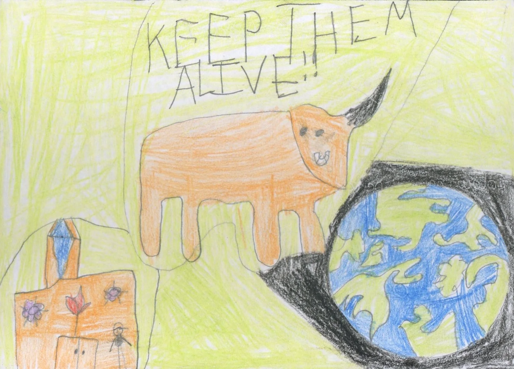 Prize Winner Best animal extinction message Caiden aged 8