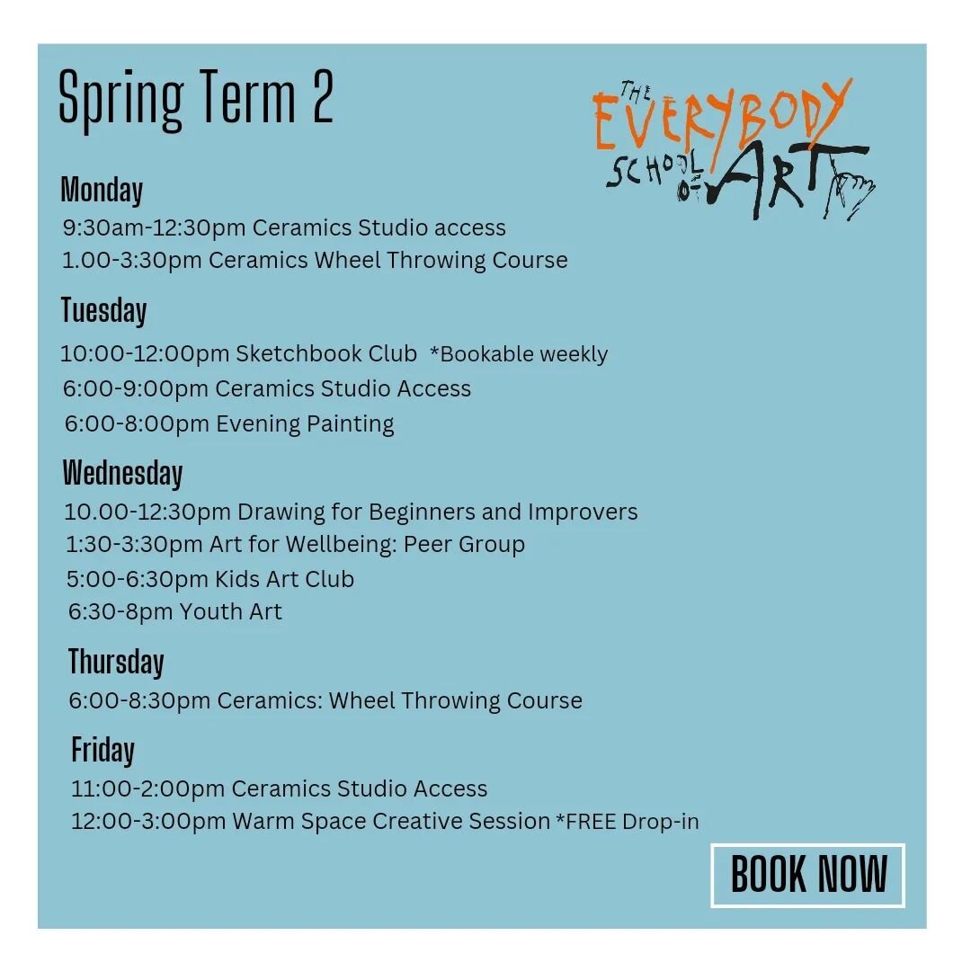 Courses And Workshops

This week, Spring Term 2 bursts onto the scene with all our stellar courses ready for your eager enrolment. All the courses are now live on the website. 

We have a range of courses that run through each term. From our thriving
