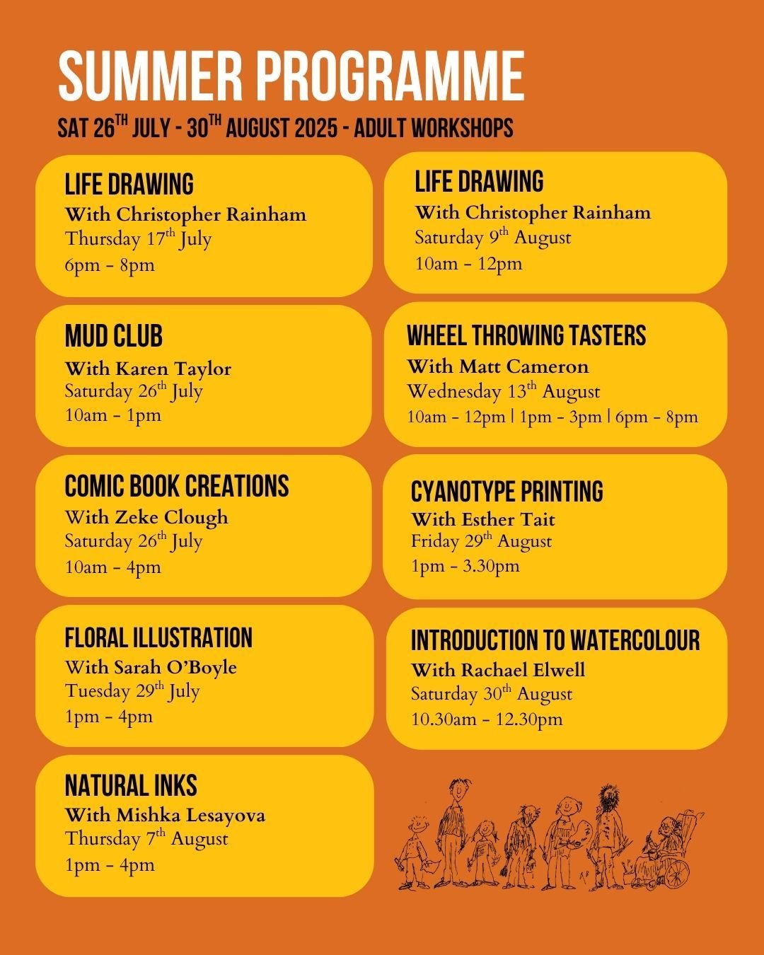 This summer we have a range of Pay as You Feel workshops coming up taught by experienced artist educators! Check out what&rsquo;s on offer below and book through the link in our bio. 

Natural Inks with Mishka Lesayova 
Thursday 7th August | 1pm-4pm
