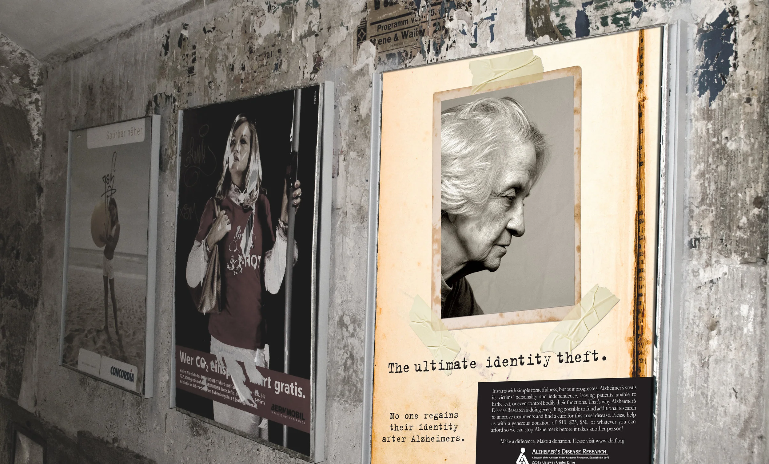 [ ALZHEIMER’S DISEASE RESEARCH ] posters, design, concept, layout, copy