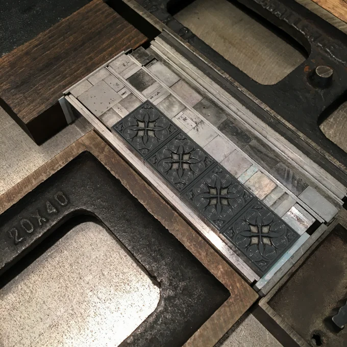 European type printed separately due to height difference.