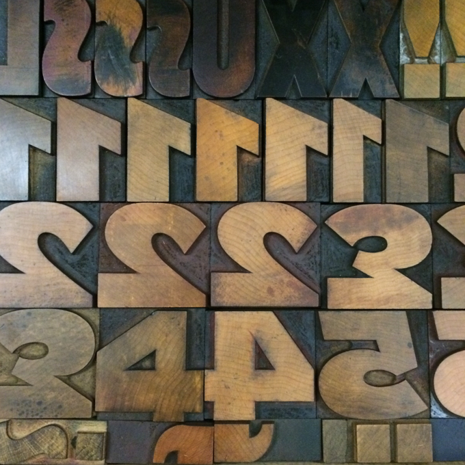 Wood type at London Centre for Book Arts