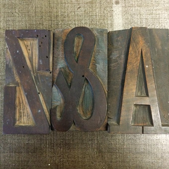 Wood type at London Centre for Book Arts