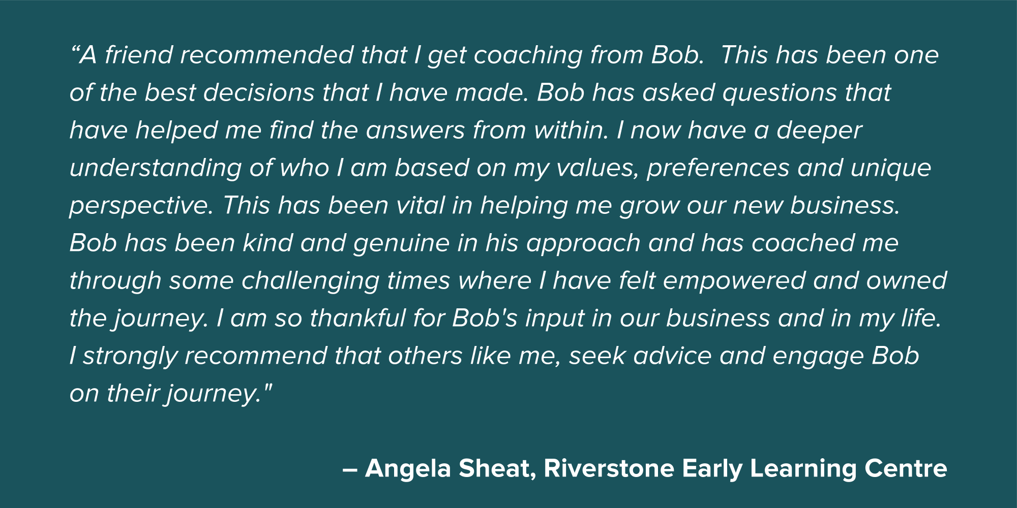 Angela Sheat Small Business Testimonial Quote