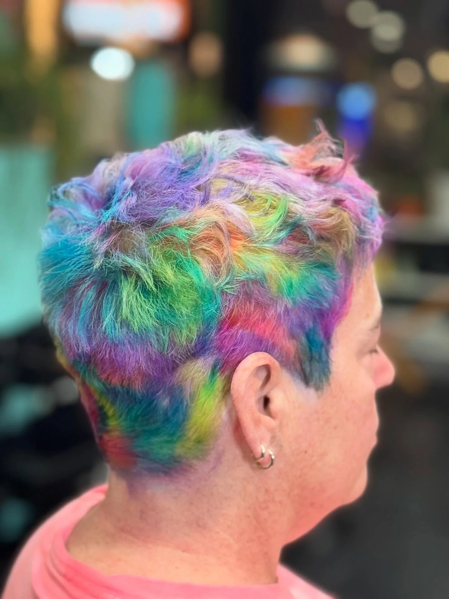Rainbow swirl 🍭 thanks Jane! Hair by @alexvantuley #pulpriotprofessional #jbevammoniatree
