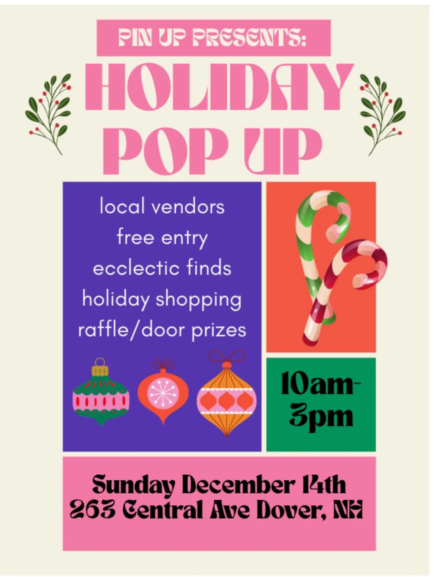 ☃️Come hang with us at the salon and celebrate the season the Pin Up way!🎄
 Support your community, meet amazing creators, and maybe even get a tattoo! 

🗓️Save the date: December 14th, 10&ndash;3
📍Where: Pin Up @263 central ave in Dover!