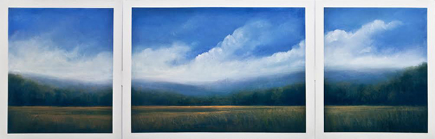Country Morning (Pastel on paper, 30" x 100")
