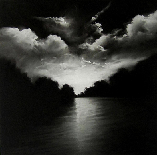 Evening Reflection III (Pastel on paper, 30" x 30")