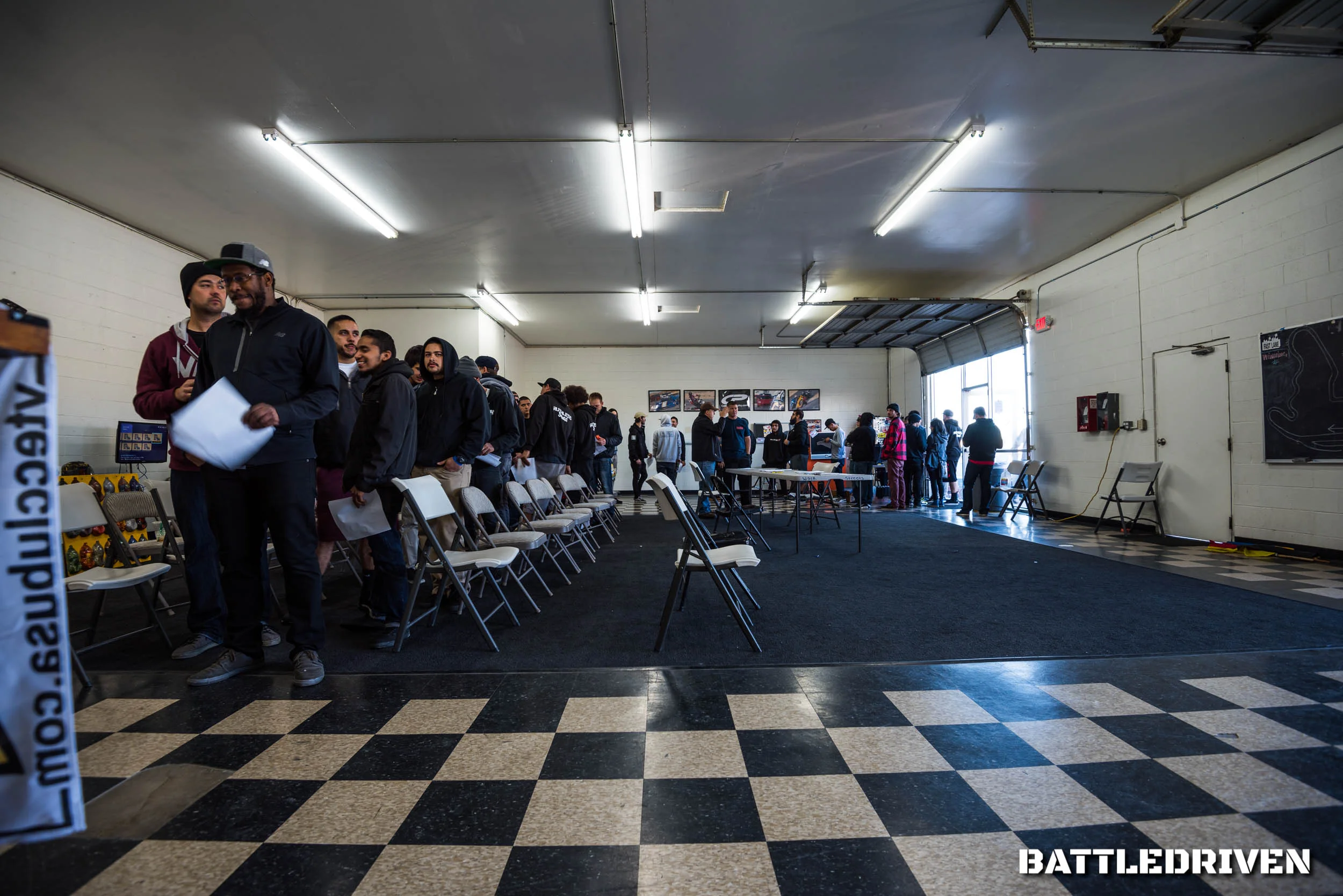 7:00 AM sharp. Driver registration is now open, and the line goes out the door and around the building. So patient!