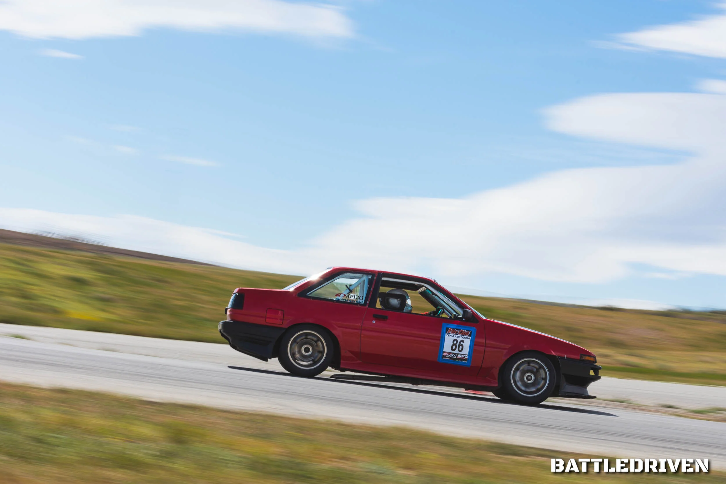 Zenia Amezquita (@zenia_amezquita) brought out her F22 swapped AE86 to play with the S2000s. From my understanding, this is primarily a competitive drift car, so seeing a 2nd place time of 1:28.327 for Group A just goes to show how vital a driver’s experience alongside their build can be.
