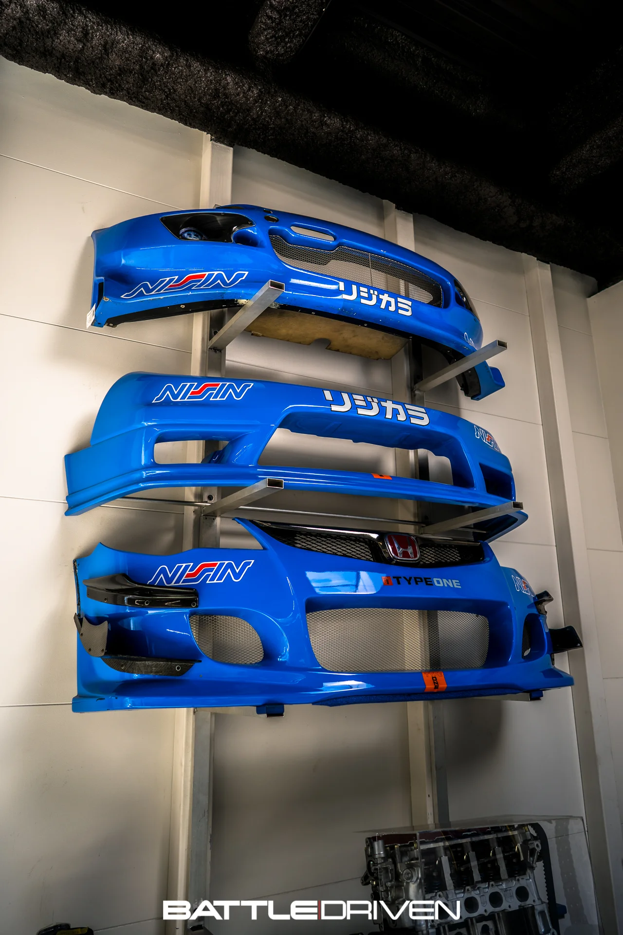 Bumpers on display.