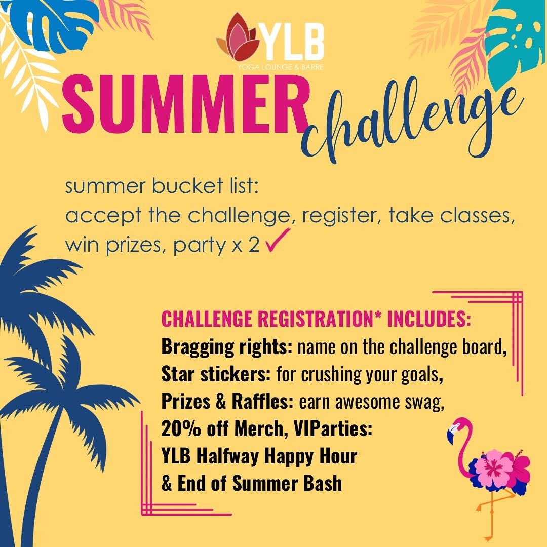 We challenge you to have the best summer ever! Celebrate your practice with the YLB Summer Challenge. 🎉🙏

The days are long, nights are warm, and it&rsquo;s the perfect chance to enjoy some extra &ldquo;me time&rdquo; on your mat. Reap all the rewa