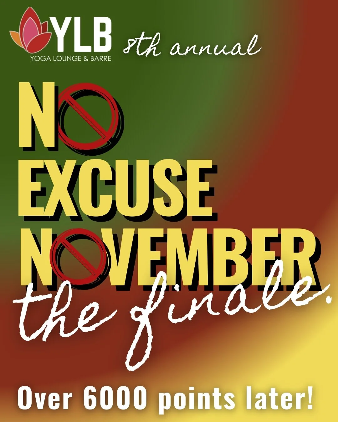 👏🏻 wow! There were very few excuses to be found anywhere in November. OVER SIX THOUSAND POINTS EARNED. 🤯 

Congratulations to every person that stepped on their mat this month. We know the practice is its own reward + the prizes are just a bonus..