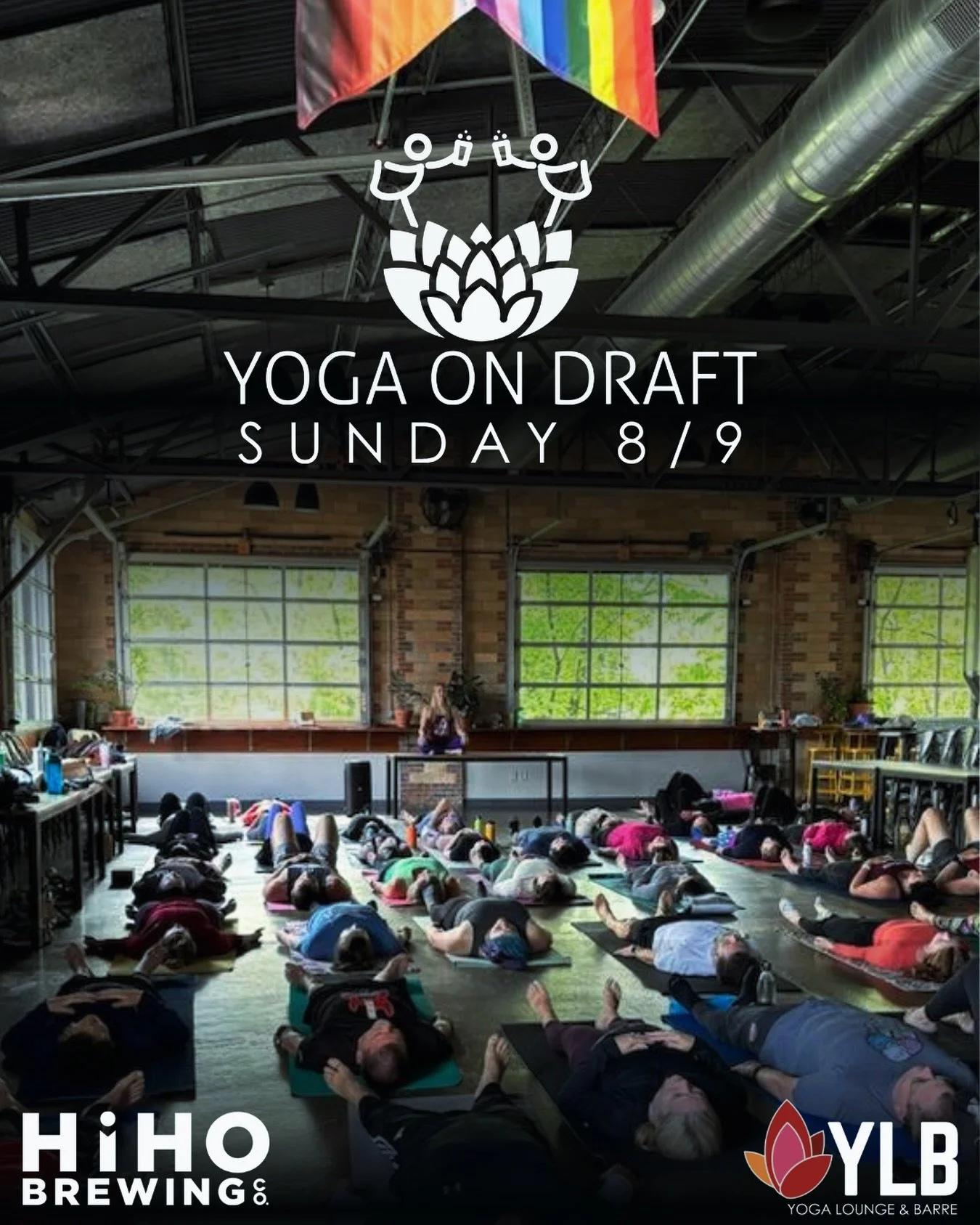 Yoga on Draft Sunday Funday is back after our July hiatus! Join @yogabestieweirdos @hihobrewingco this weekend for yoga 🤝 beer (or other yummy bev). Stick around for wood fired pizza. 🍕