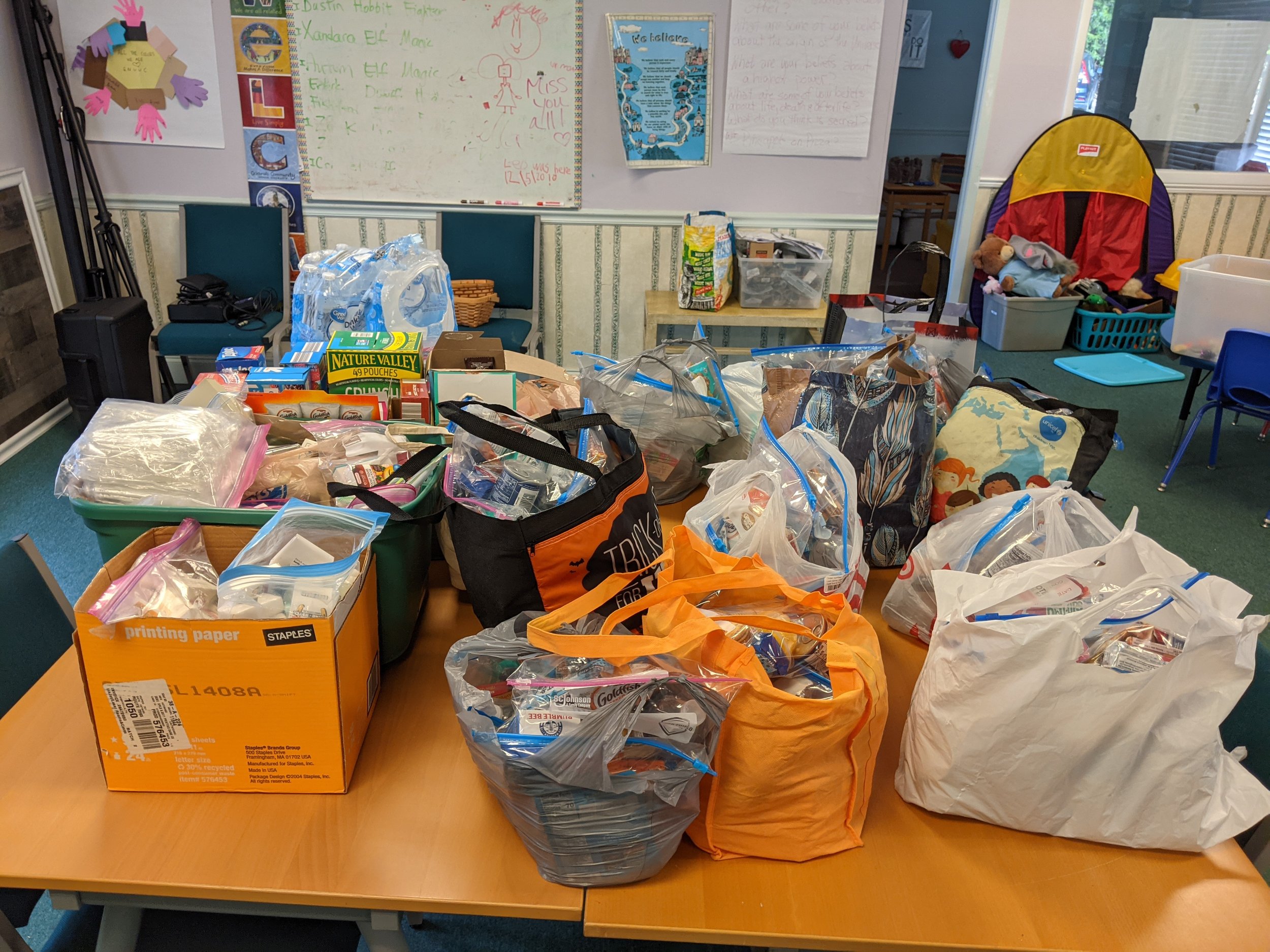 More than 60 snack bags were put together by our wonderful group of volunteers!