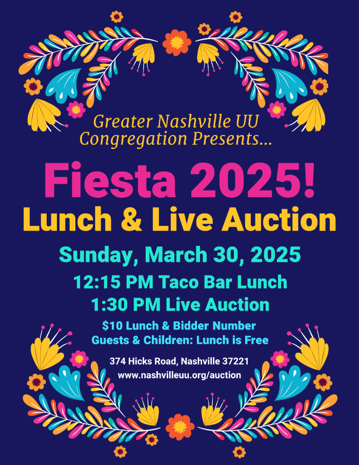 Sun., Mar. 30, 2025, 12:15 PM: Join us for "Fiesta 2025!" Lunch & Live Auction!