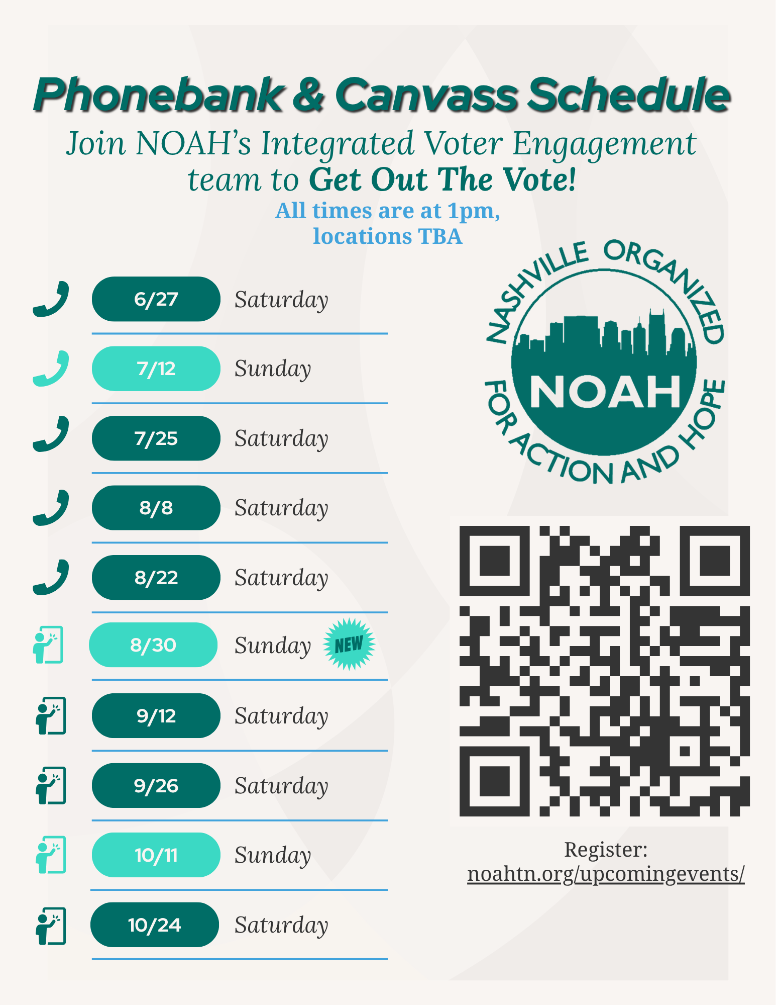 This Week in NOAH: Phonebanking and Public Meeting
